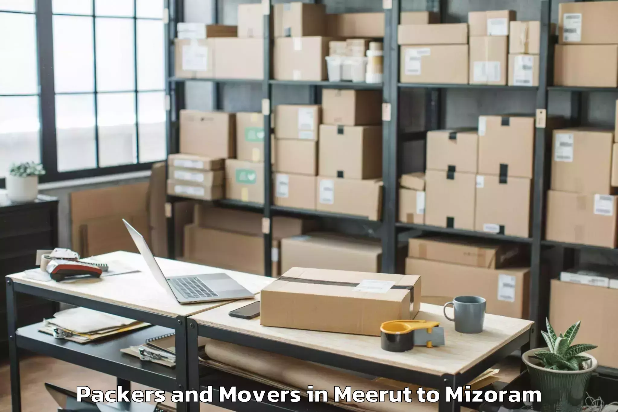 Leading Meerut to Hnahthial Packers And Movers Provider